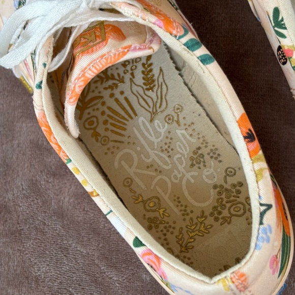 Keds x Rifle Paper Co Peach Floral Lace Up Sneakers Size 9 from Anthropologie - Picture 10 of 15